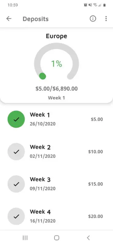 52 weeks money challenge 