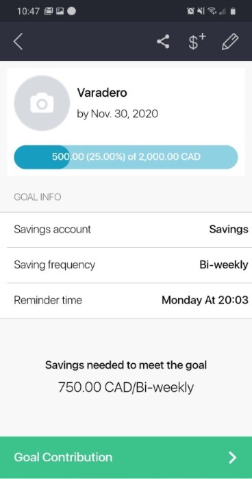 Money Box money saving app Canada