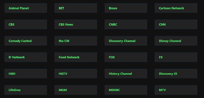 stream2watch selection of channels