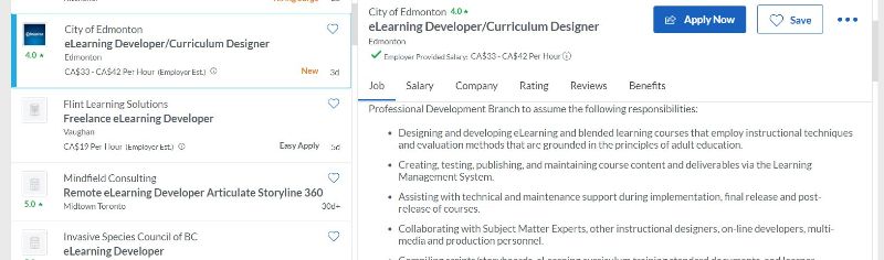 elearning content development job posting no phone required. 