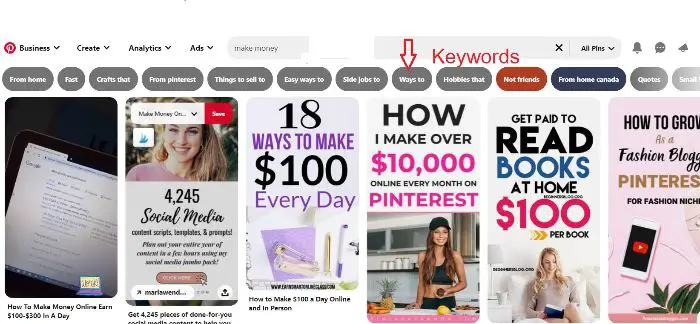 PINTEREST KEYWORDS