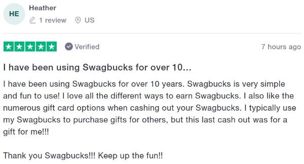 Swagbucks truspilot review example