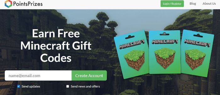 PoinsPrizes offers Minecraft