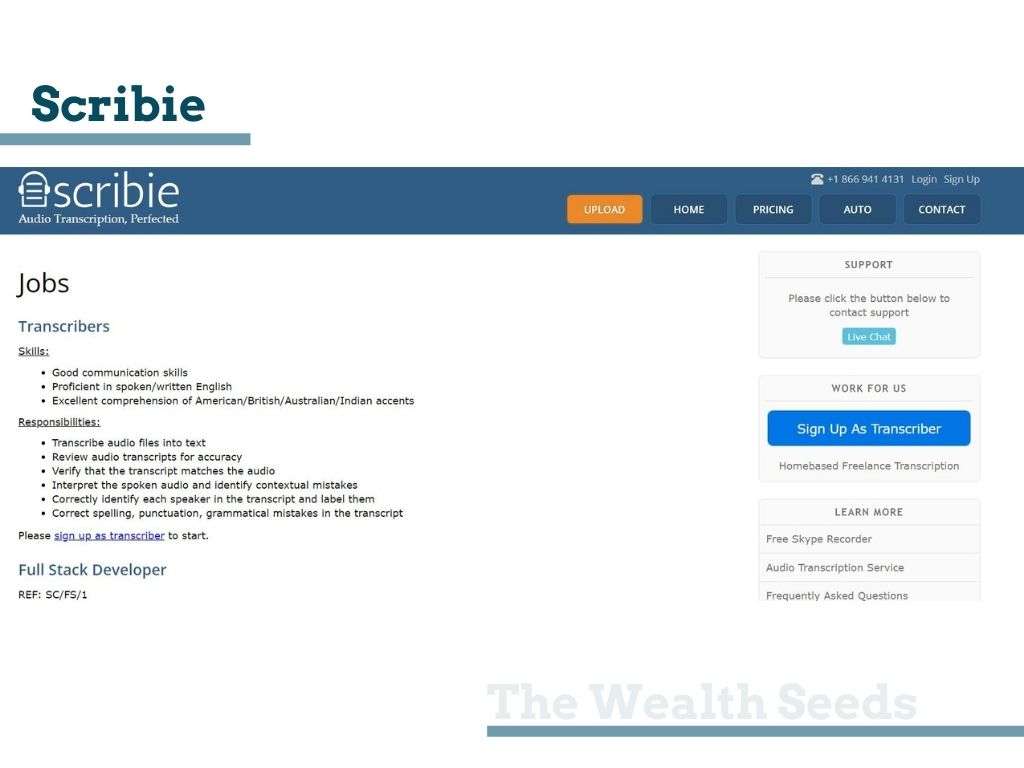 Scribie micro job website