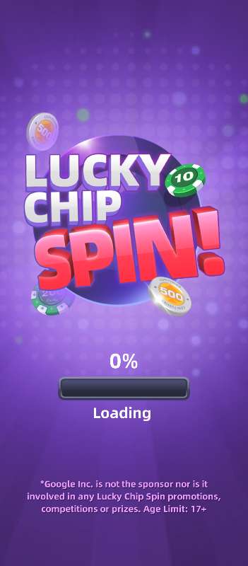 Lucky Chip Spin app loading screen shoot