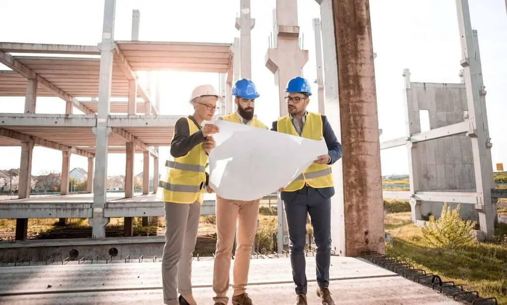 engineers work on site consulting